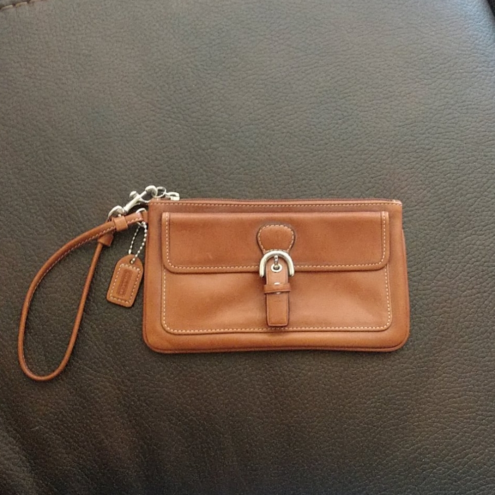 Coach leather wristlet